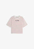 Tommy Hilfiger TOMMY HILFIGER LOGO EMBROIDERY RELAXED CREW NECK T-SHIRT - Print T-shirt - fine stp ecru   fire red