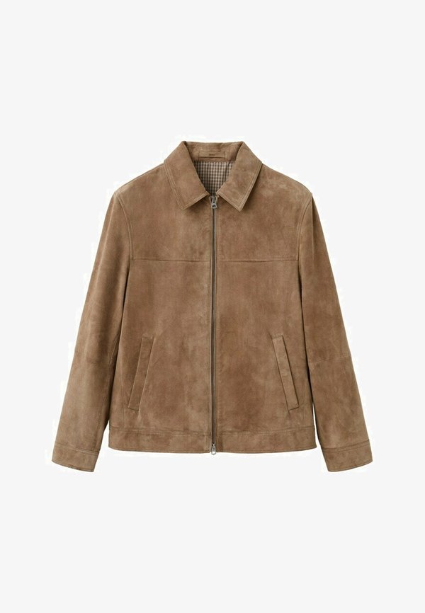 Mango Leather jacket - sand