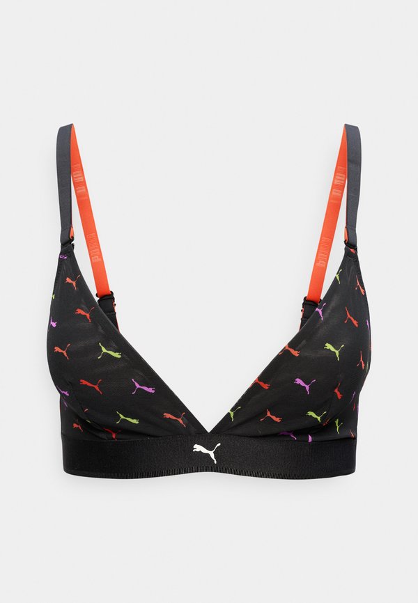 Puma WOMEN PRINTED TRIANGLE TOP - Triangle bra - black