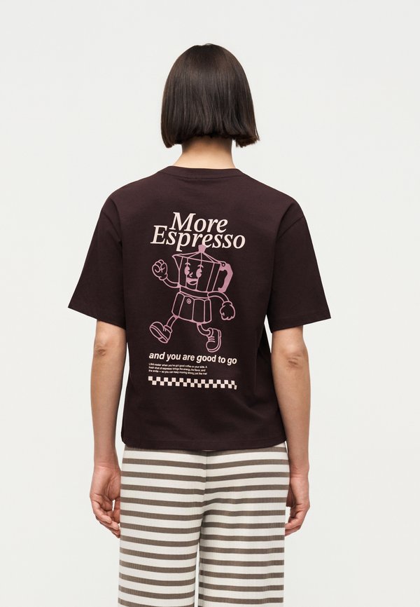 Vero Moda VMPAULINA THEA - Print T-shirt - chocolate torte