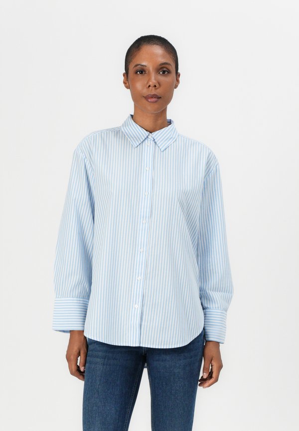 TOM TAILOR BLOUSE SHIRT - Button-down blouse - dreamy blue white
