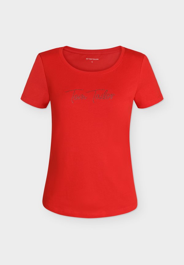 TOM TAILOR T-SHIRT WITH LOGO PRINT - Print T-shirt - soft scarlet red