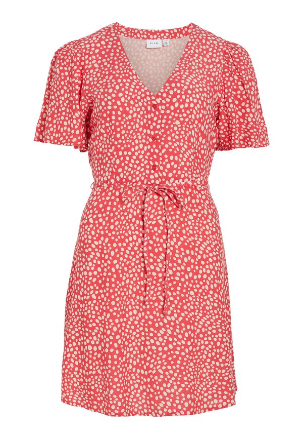 VILA VIGRACE V-NECK S/S SHORT DRESS - NOOS