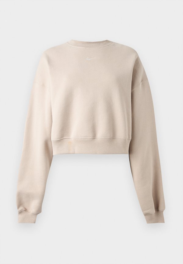 Nike Sportswear W NK STDO FLC MW OS CROP CREW - Sweatshirt - cream