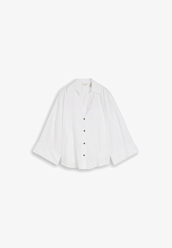 TOM TAILOR TOM TAILOR BLUSEN & SHIRTS OVERSIZE BLUSE MIT LEINENANTEIL - Button-down blouse - white