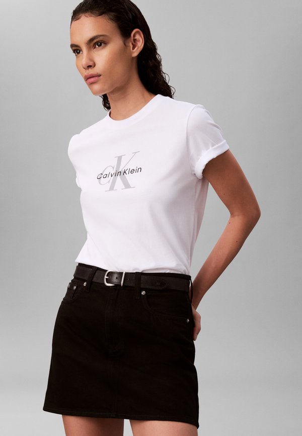 Calvin Klein Jeans HERO CLASSIC MONOLOGO - Print T-shirt - brilliant white
