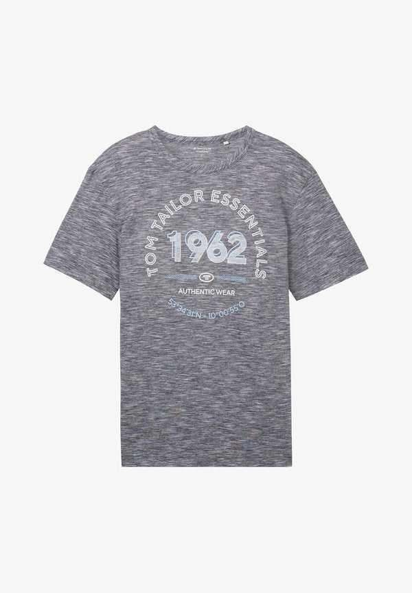 TOM TAILOR MIT LOGO - Print T-shirt - dark blue stripe