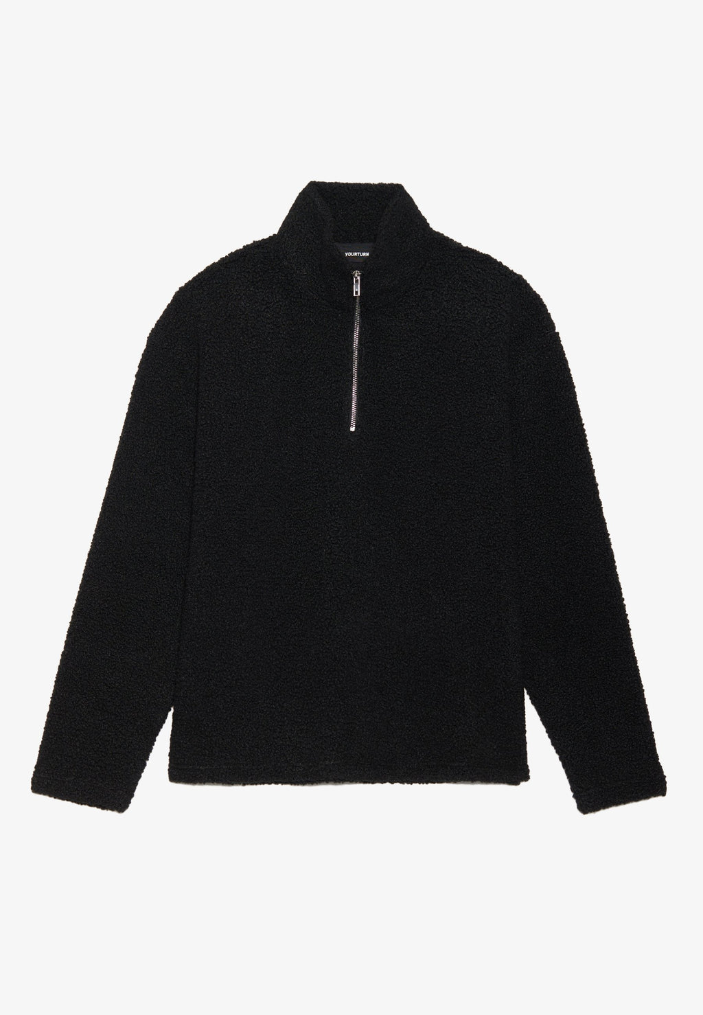 YOURTURN UNISEX SHERPA RELAXED FIT QUARTER-ZIP SWEATSHIRT