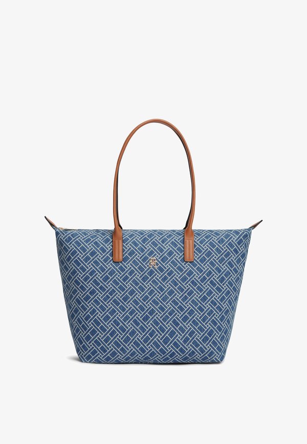 Tommy Hilfiger FLAG DENIM TOTE BAG - Tote bag - blue denim