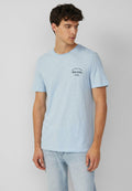 s.Oliver MELIERTES MIT ROLLKANTE  - Print T-shirt - hellblau