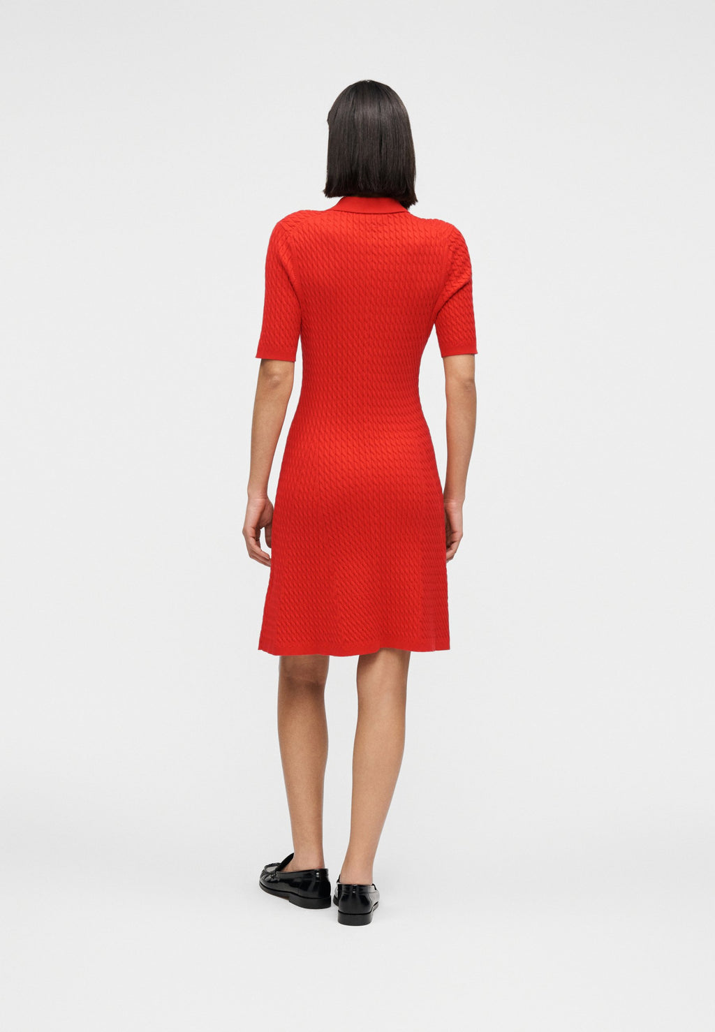 CABLE KNIT SLIM MINI POLO DRESS Media 4