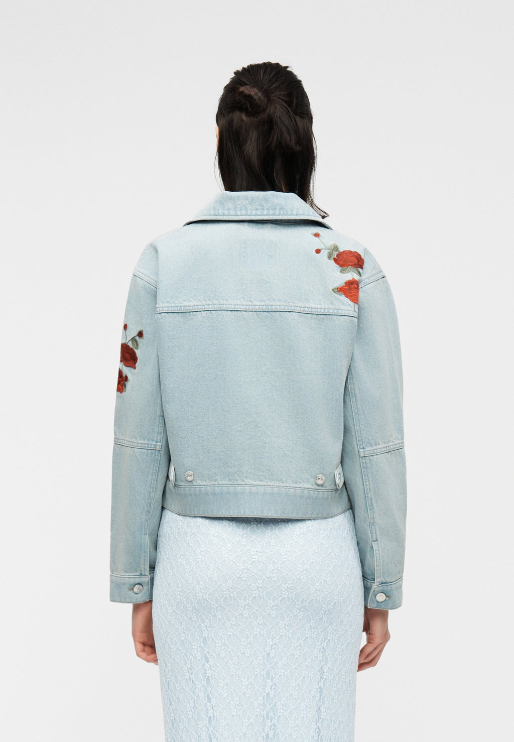 Abercrombie & Fitch ZIP FRONT JACKET ROSETTE EMBRIODERY