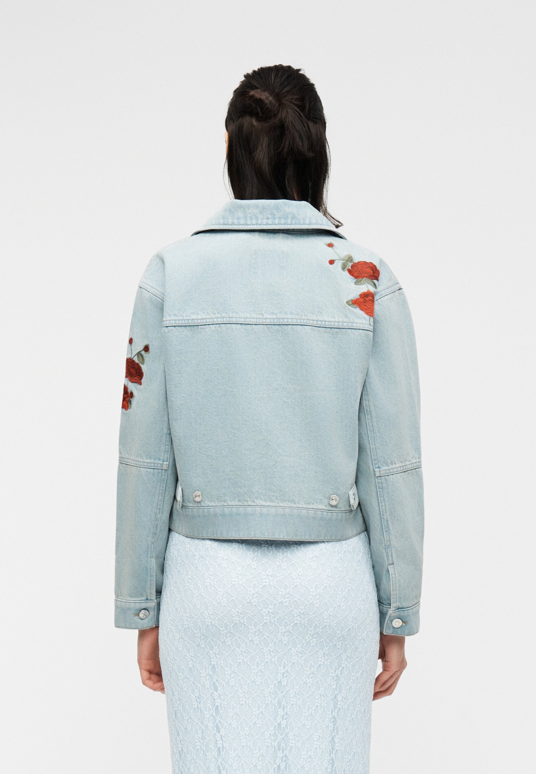 Abercrombie & Fitch ZIP FRONT JACKET ROSETTE EMBRIODERY