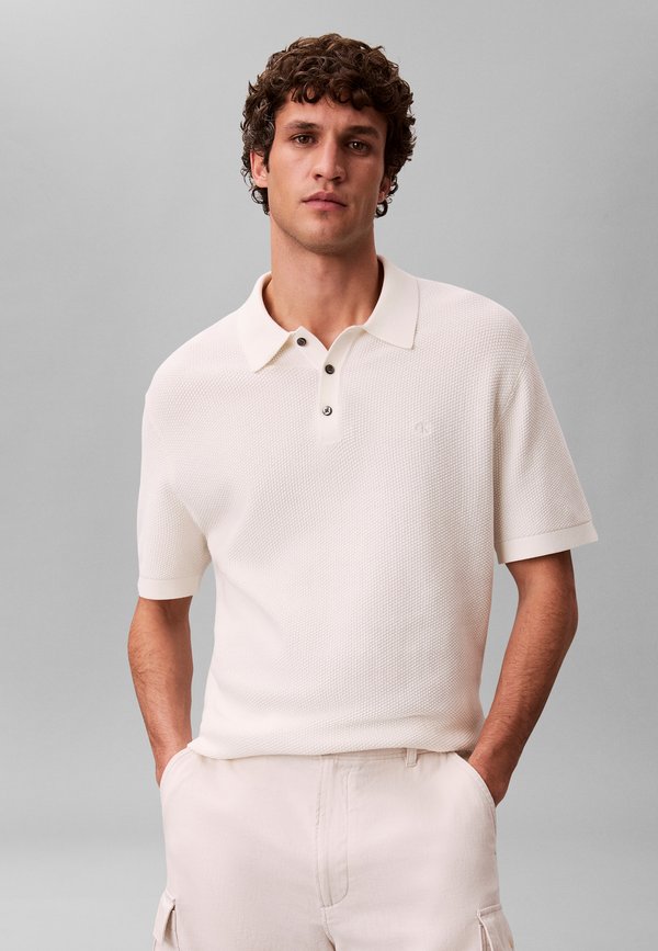 Calvin Klein TEXTURED - Polo shirt - tofu