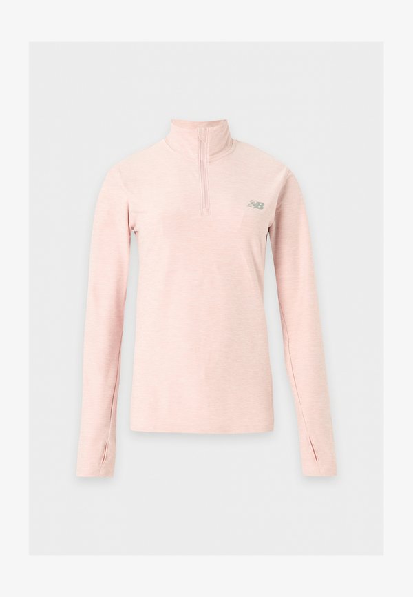 New Balance ESSENTIALS ZIP - Long sleeved top - pink chalk