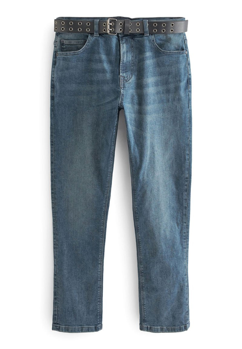 SLIM FIT BELTED JEANS - Next - View 1