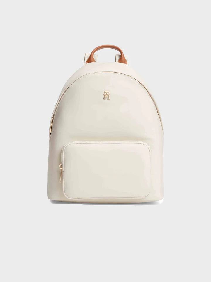 Tommy Hilfiger MONOGRAM DOME - Backpack - soft cream