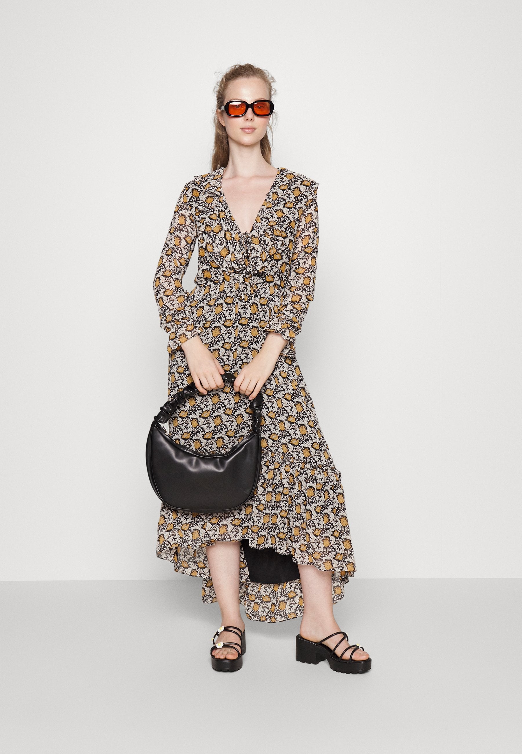 Colourful Rebel PENNY PAISLEY FLOWER RUFFLE DRESS