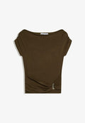 Bershka TSHIRT 01226693 - Print T-shirt - khaki