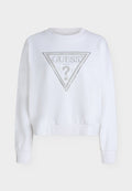 Guess TRIANGLE GLITTER - Sweatshirt - pure white