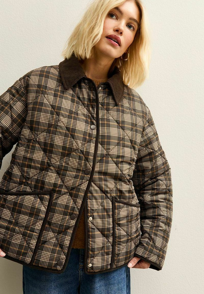 New Look  CHECKED CONTRAST TRIM QUILTED BARN