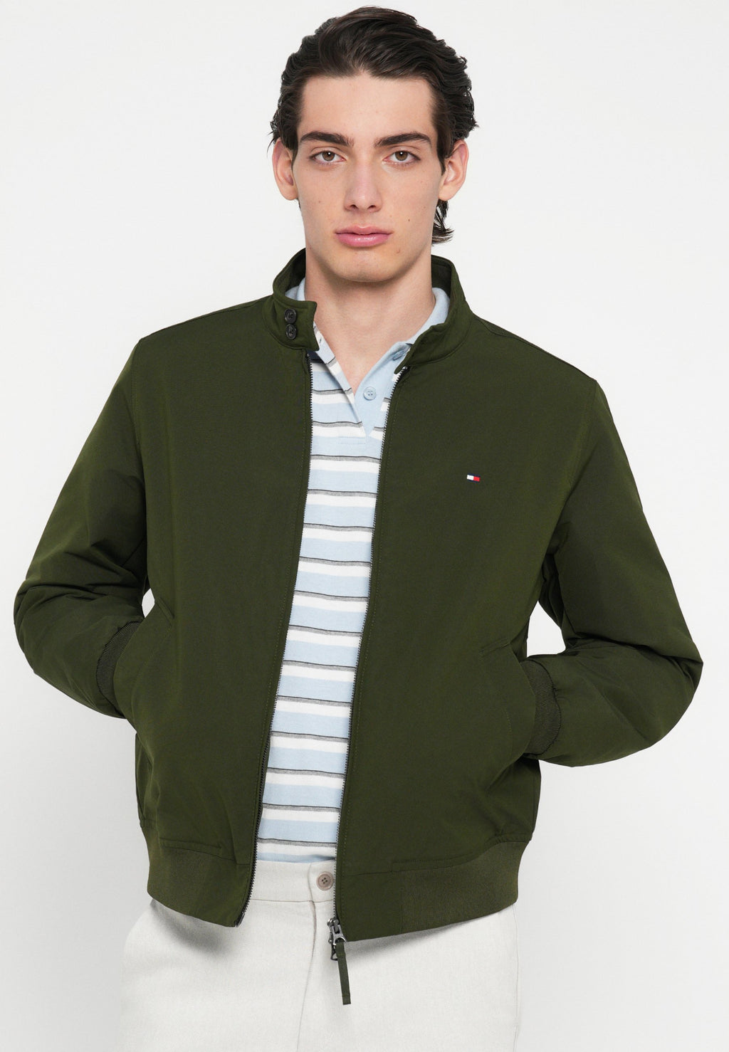 STAND-UP COLLAR RELAXED HARRINGTON JACKET Media 5