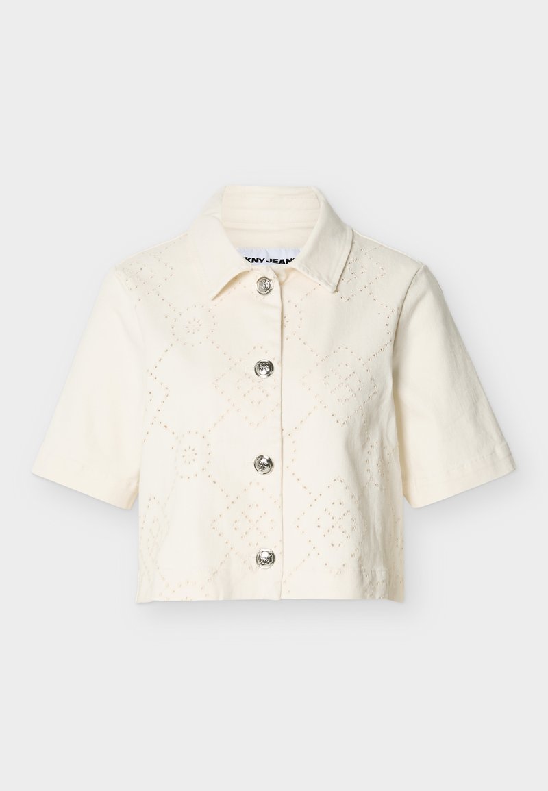 SHORT SLEEVE BUTTON FRONT COLLARED JACKET Media 1