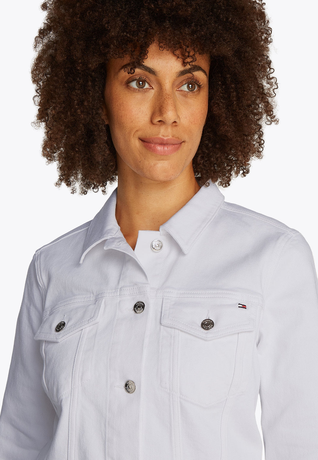 SLIM WHITE DENIM TRUCKER JACKET Media 5