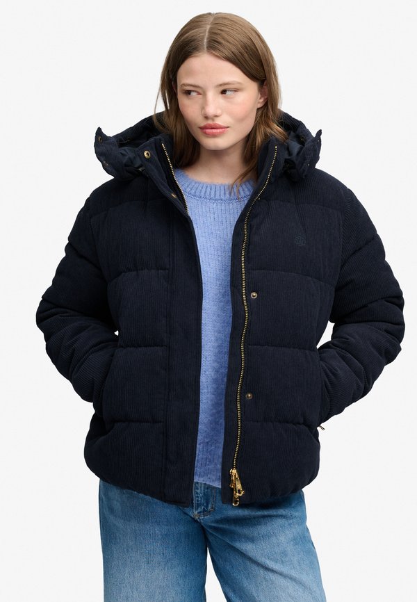 Superdry & Co SUPERDRY PREMIUM HOODED CORD PUFFER JACKET.. - Winter jacket - eclipse navy