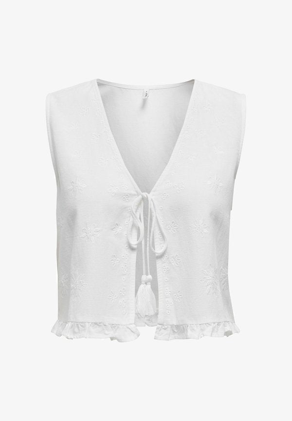 ONLY s ONLJAKIRI Linen s - Waistcoat - bright white