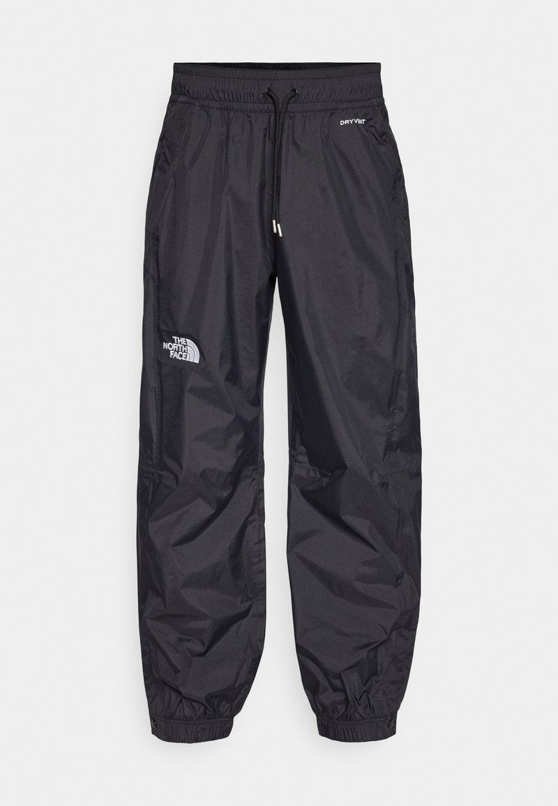 Schwarze, leichte, wasserabweisende Hose mit elastischem Bund, verstellbarem Kordelzug und elastischen Bündchen. Mit Logo am unteren linken Bein.