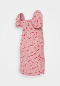 Glamorous Bloom RUCHED BUST MINI DRESS WITH LOW NECKLINES AND PUFF SHORT SLEEVES