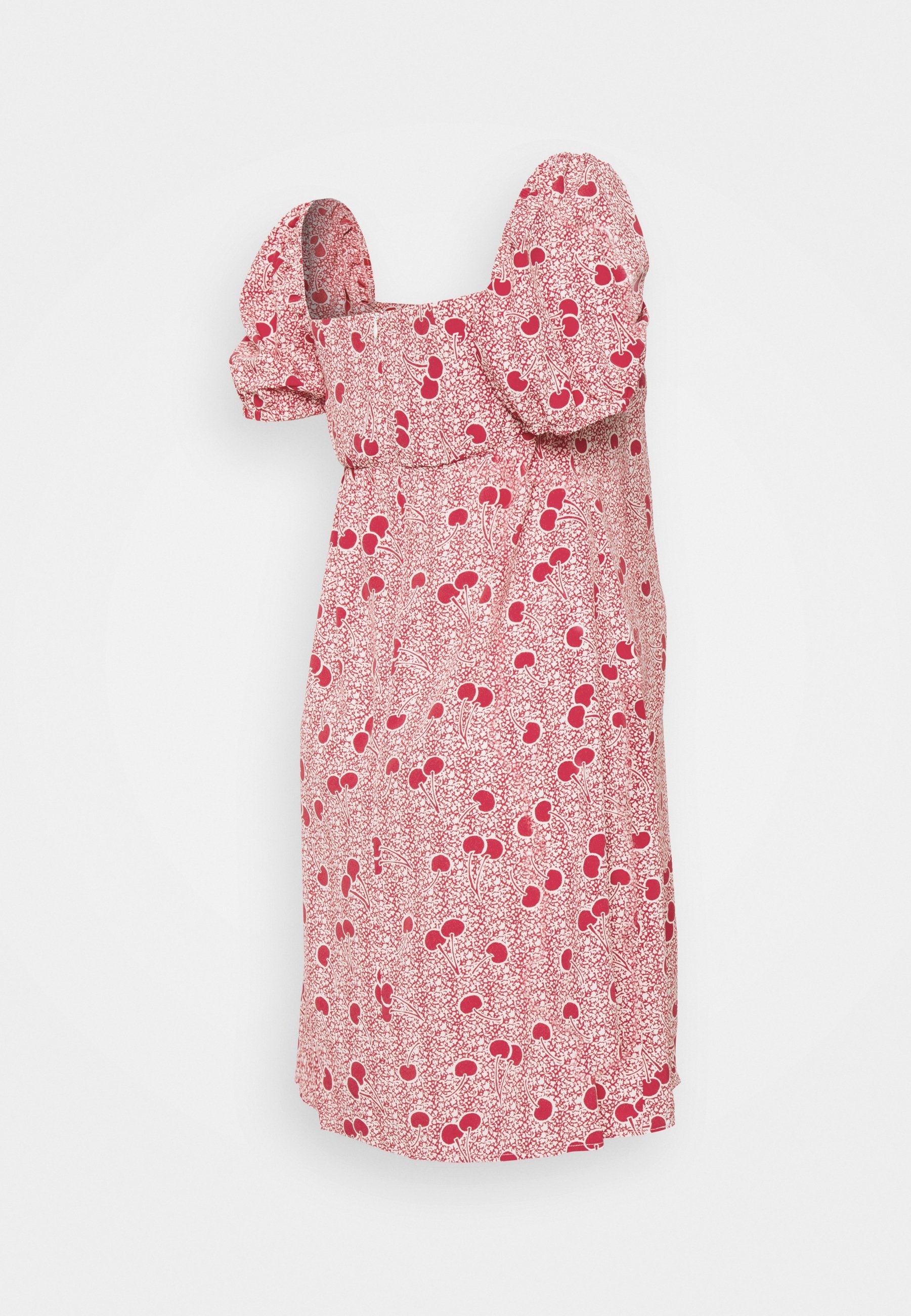 Glamorous Bloom RUCHED BUST MINI DRESS WITH LOW NECKLINES AND PUFF SHORT SLEEVES