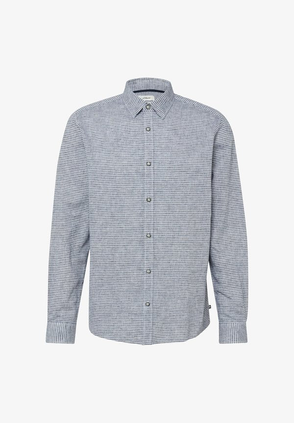 s.Oliver HEMD - Shirt - weiß/blau