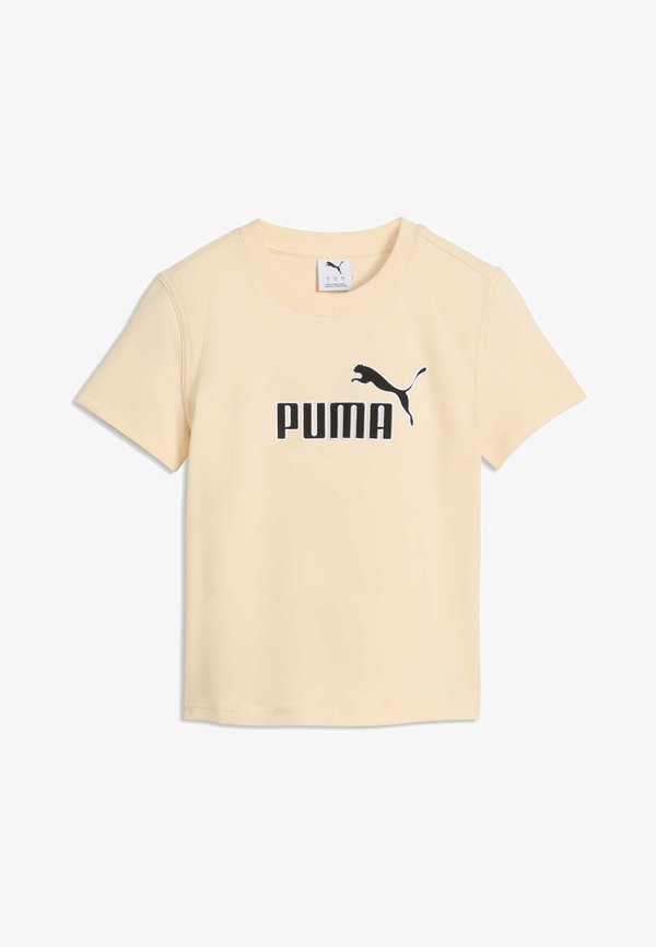 Puma ESSENTIALS ELEVATED NO. 1 LOGO SLIM T-SHIRT - Print T-shirt - buttercream