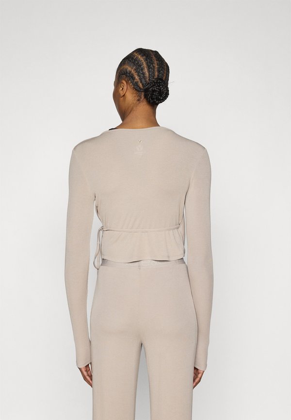 Even&Odd active LONG SLEEVE RIBBED WRAP TOP