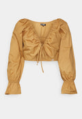 Missguided Petite BALLOON SLEEVE TIE UP CROP
