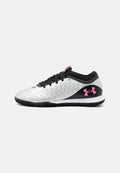 Under Armour MAGNETICO SELECT 6 IN - Indoor football boots - black/metallic silver-coloured/pink frenzy