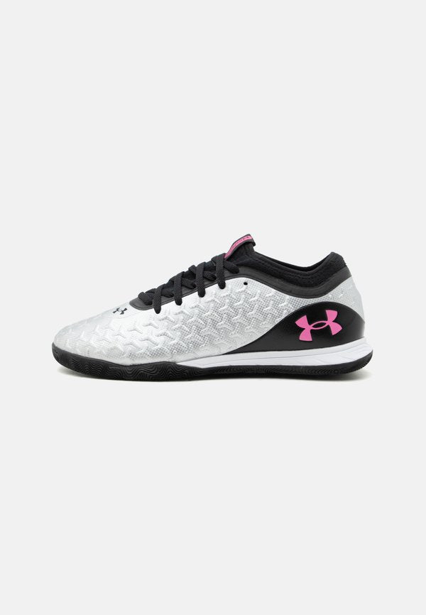 Under Armour MAGNETICO SELECT 6 IN - Indoor football boots - black/metallic silver-coloured/pink frenzy