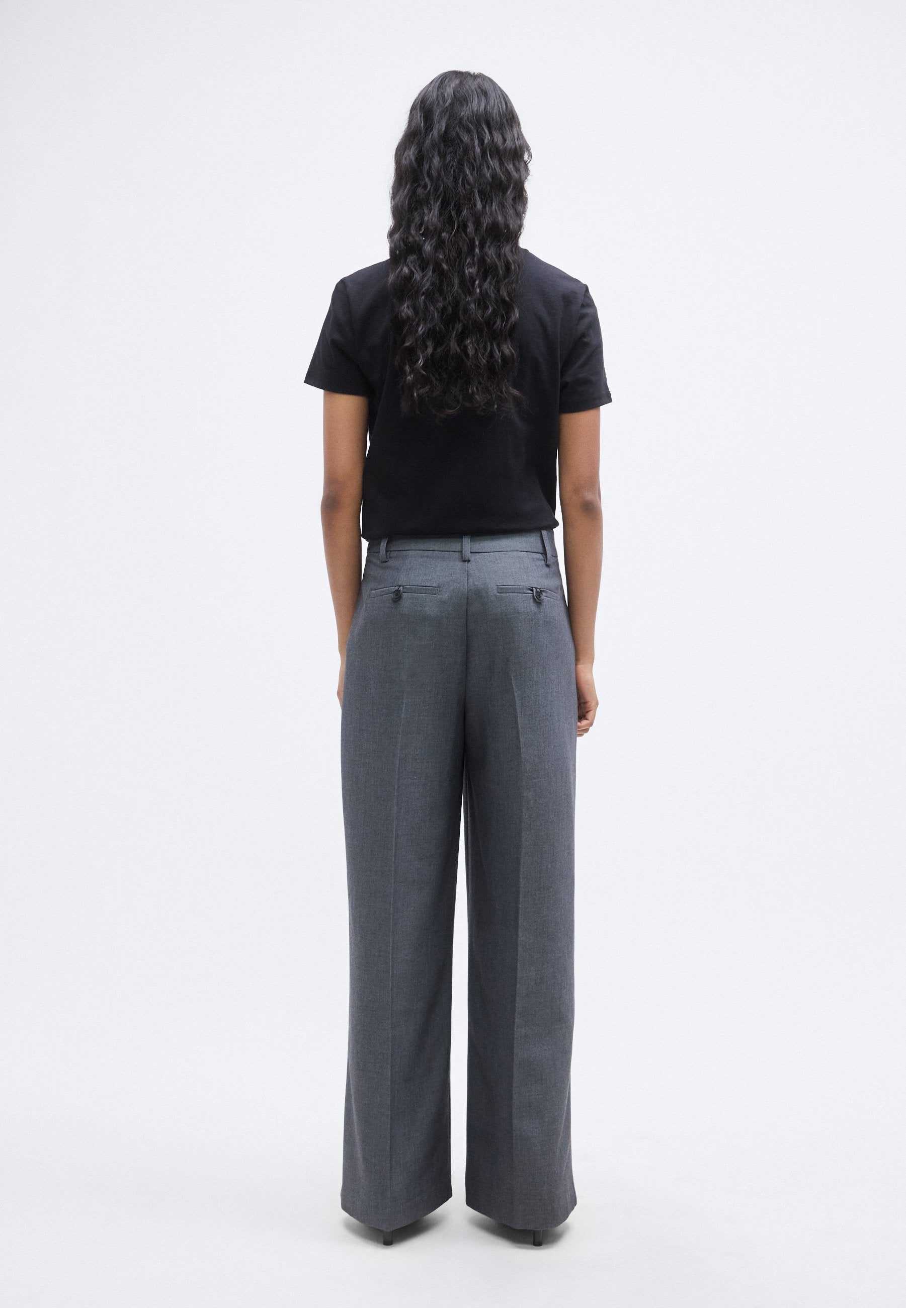 Gina Tricot Petite WIDE PLEATED TROUSERS