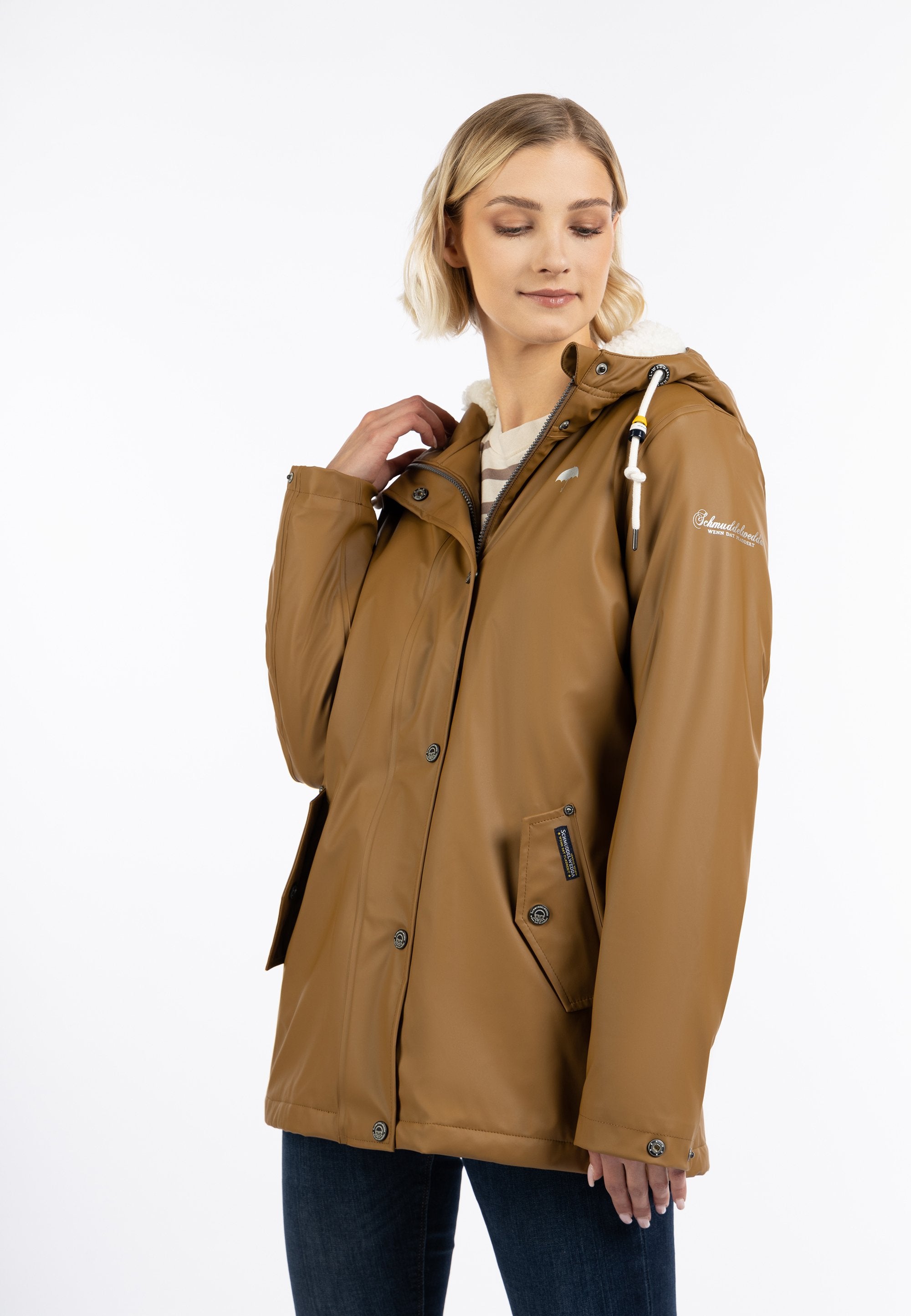 Schmuddelwedda SCHMUDDELWEDDA REGENJACKE MIT WEBPELZFUTTER IN TEDDYOPTIK KILATA