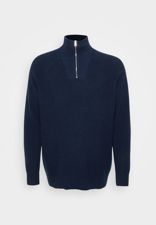 Tommy Hilfiger PLUS FISHERMAN RIB-KNIT HALF-ZIP JUMPER - Jumper - dark night navy