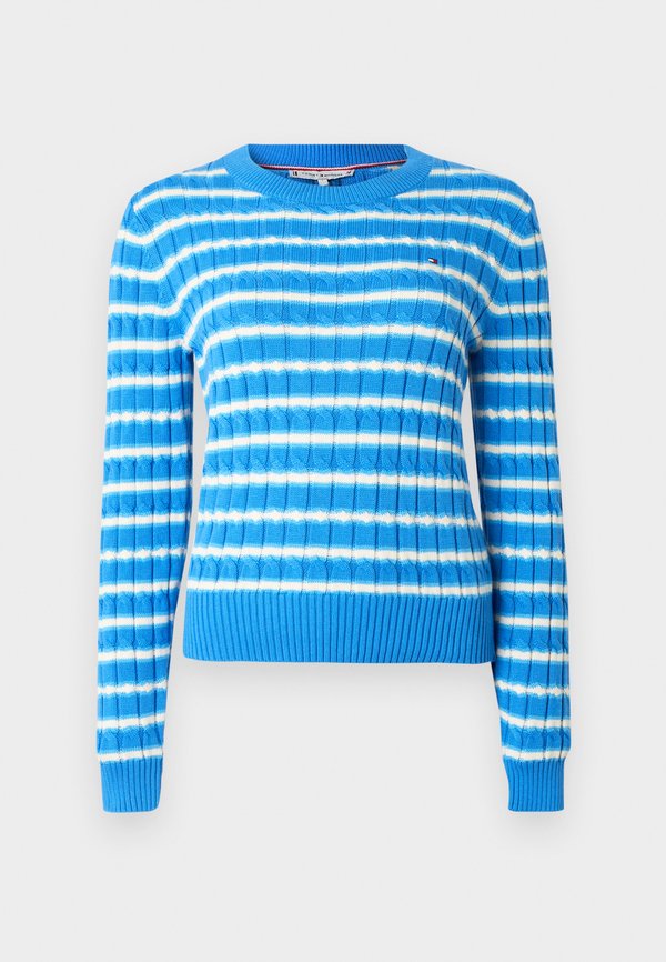 Tommy Hilfiger CABLE KNIT CREW NECK JUMPER - Jumper - mesmerizing/ breezy blue/calico