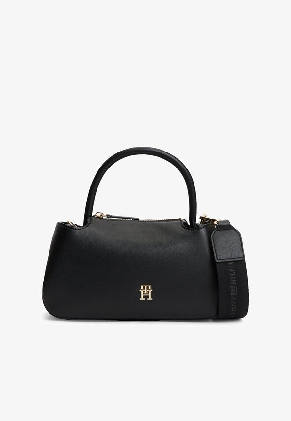 Tommy Hilfiger LOGOTAPE MINI SATCHEL - Handbag - black