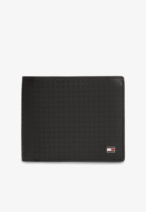 Tommy Hilfiger EMBOSSED FLAG LEATHER CARD AND COIN WALLET - Wallet - black