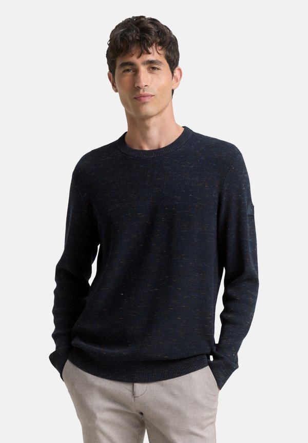 TOM TAILOR PULLOVER R-NECK - Jumper - dunkelblau meliert