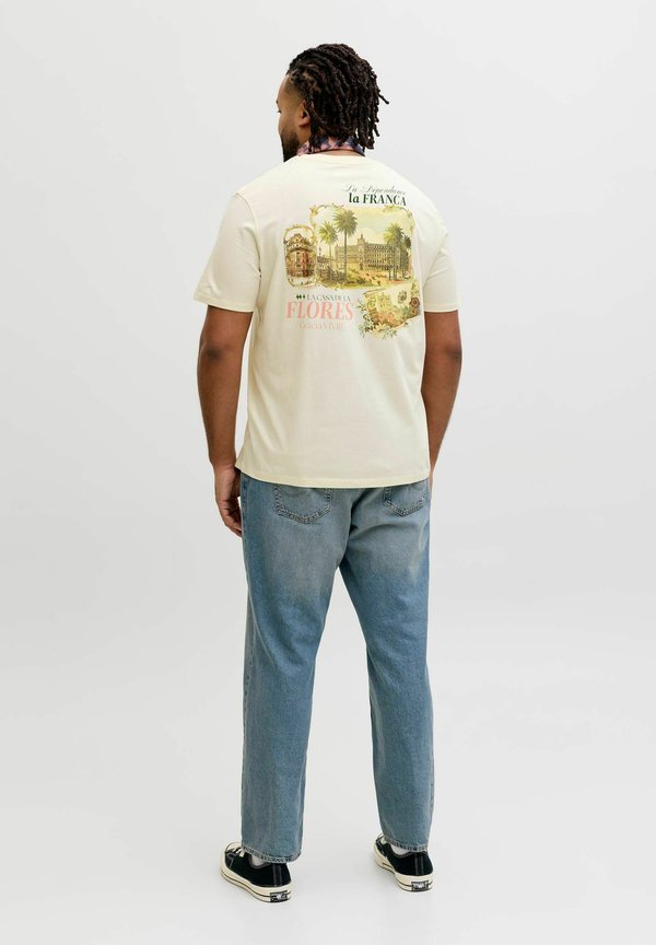 Jack & Jones Plus Size - Print T-shirt - antique white