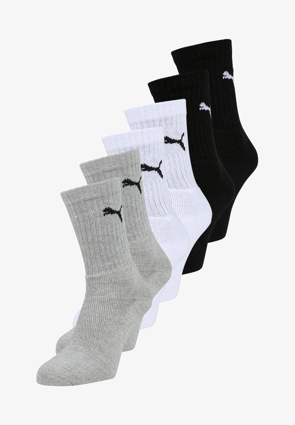 Puma 6 PACK - Sports socks - black/white/grey