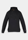 Schwarzer Hoodie mit einem weichen, strukturierten Seitenpaneel und einer Fronttasche. Mit dem Schriftzug "WILD LIFE" auf der Brust und einer Kordelzugkapuze.