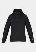 Schwarzer Hoodie mit einem weichen, strukturierten Seitenpaneel und einer Fronttasche. Mit dem Schriftzug "WILD LIFE" auf der Brust und einer Kordelzugkapuze.